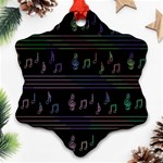 Music pattern Snowflake Ornament (2-Side) Back