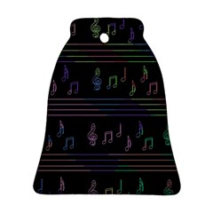 Music Pattern Bell Ornament (2 Sides) by Valentinaart