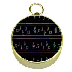 Music Pattern Gold Compasses by Valentinaart