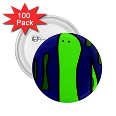 Green Snakes 2 25  Buttons (100 Pack) 