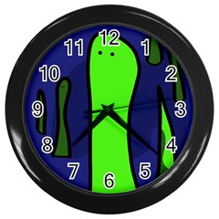 Green Snakes Wall Clocks (black) by Valentinaart