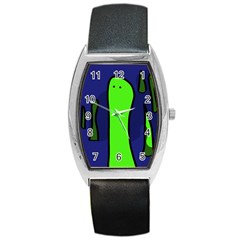 Green Snakes Barrel Style Metal Watch by Valentinaart