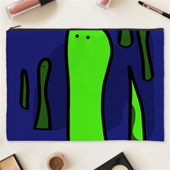 Green Snakes Cosmetic Bag (xxxl)  by Valentinaart