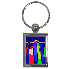 Colorful Snakes Key Chains (rectangle)  by Valentinaart