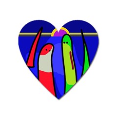 Colorful Snakes Heart Magnet by Valentinaart