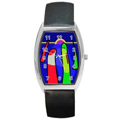 Colorful Snakes Barrel Style Metal Watch by Valentinaart