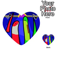 Colorful Snakes Playing Cards 54 (heart)  by Valentinaart