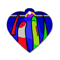 Colorful Snakes Dog Tag Heart (one Side) by Valentinaart