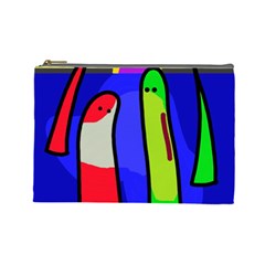 Colorful Snakes Cosmetic Bag (large)  by Valentinaart