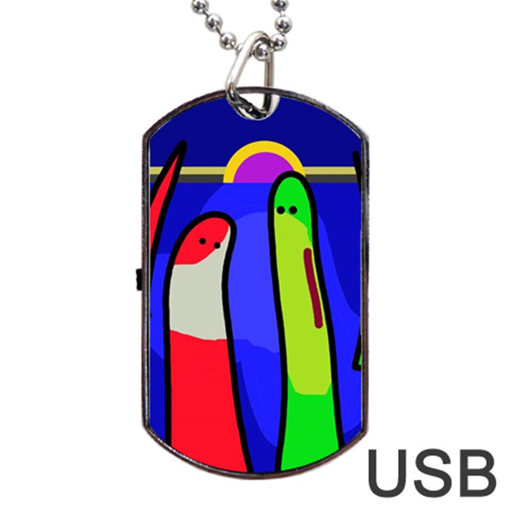 Colorful snakes Dog Tag USB Flash (One Side)