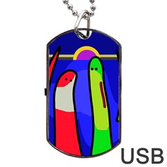 Colorful Snakes Dog Tag Usb Flash (two Sides) 