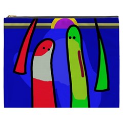 Colorful Snakes Cosmetic Bag (xxxl)  by Valentinaart