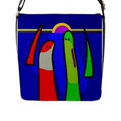 Colorful Snakes Flap Messenger Bag (l)  by Valentinaart