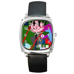 Party Square Metal Watch by Valentinaart