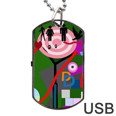 Party Dog Tag Usb Flash (one Side)