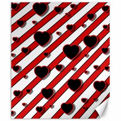 Black and red harts Canvas 20  x 24  