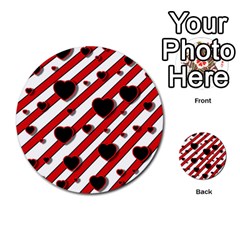 Black and red harts Multi-purpose Cards (Round) 