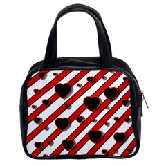 Black and red harts Classic Handbags (2 Sides)