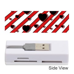 Black and red harts Memory Card Reader (Stick) 