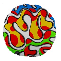 Colorful Graffiti Large 18  Premium Round Cushions by Valentinaart