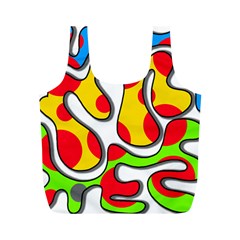 Colorful Graffiti Full Print Recycle Bags (m)  by Valentinaart