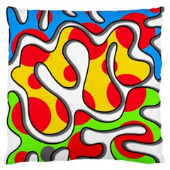 Colorful Graffiti Large Flano Cushion Case (two Sides) by Valentinaart