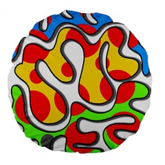 Colorful Graffiti Large 18  Premium Flano Round Cushions by Valentinaart