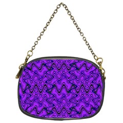 Purple Wavey Squiggles Chain Purses (two Sides)  by BrightVibesDesign