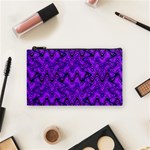 Purple Wavey Squiggles Cosmetic Bag (Small)  Front