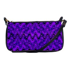 Purple Wavey Squiggles Shoulder Clutch Bags by BrightVibesDesign