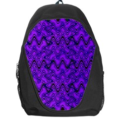 Purple Wavey Squiggles Backpack Bag by BrightVibesDesign