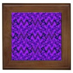 Purple Wavey Squiggles Framed Tiles Front