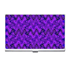 Purple Wavey Squiggles Business Card Holders by BrightVibesDesign