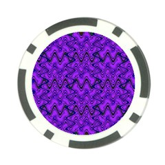 Purple Wavey Squiggles Poker Chip Card Guards by BrightVibesDesign