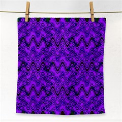 Purple Wavey Squiggles Face Towel by BrightVibesDesign