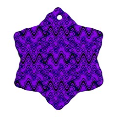 Purple Wavey Squiggles Snowflake Ornament (2-side)