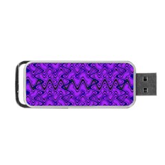 Purple Wavey Squiggles Portable Usb Flash (two Sides) by BrightVibesDesign