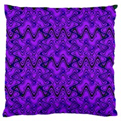 Purple Wavey Squiggles Standard Flano Cushion Case (two Sides) by BrightVibesDesign