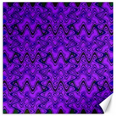 Purple Wavey Squiggles Canvas 16  X 16   by BrightVibesDesign