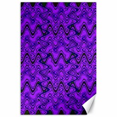 Purple Wavey Squiggles Canvas 24  X 36  by BrightVibesDesign