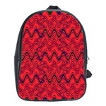 Red Wavey Squiggles School Bags(Large)  Front