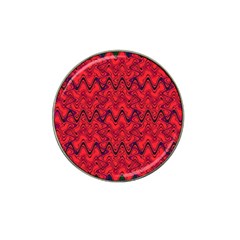 Red Wavey Squiggles Hat Clip Ball Marker (10 Pack) by BrightVibesDesign