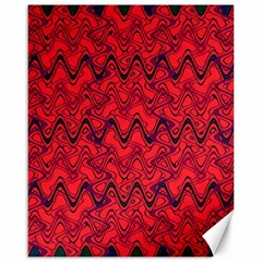 Red Wavey Squiggles Canvas 16  X 20   by BrightVibesDesign