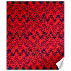 Red Wavey Squiggles Canvas 20  X 24   by BrightVibesDesign