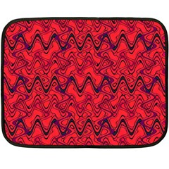 Red Wavey Squiggles Double Sided Fleece Blanket (mini)  by BrightVibesDesign