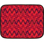 Red Wavey Squiggles Double Sided Fleece Blanket (Mini)  35 x27  Blanket Front