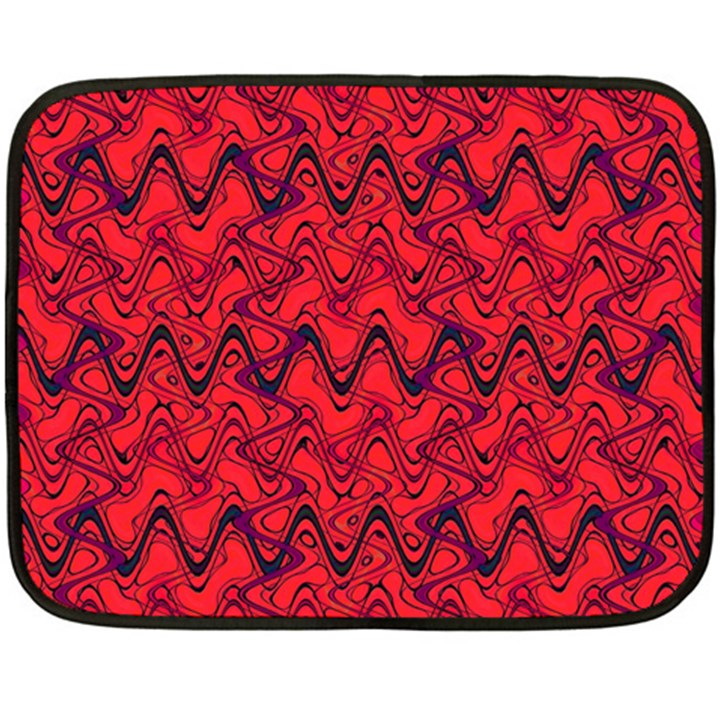 Red Wavey Squiggles Double Sided Fleece Blanket (Mini) 