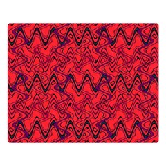 Red Wavey Squiggles Double Sided Flano Blanket (large) 