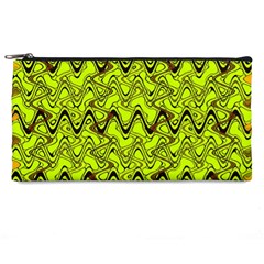 Yellow Wavey Squiggles Pencil Cases by BrightVibesDesign