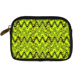 Yellow Wavey Squiggles Digital Camera Cases by BrightVibesDesign